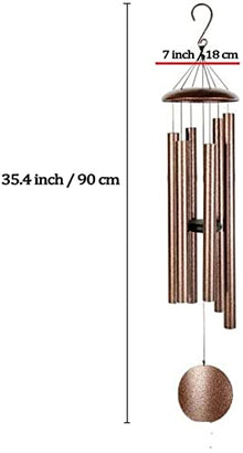 CARUTU Large Wind Chimes, Memorial Wind Chimes Outdoor with 6 Heavy Tubes Soothing Melody Wind Chimes, Wind Chimes for Household, Restaurant, Cafe, Bar, FEDRUI11