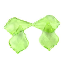 Green Chandelier Glass Crystals Maple Leaf 38mm/50mm/63mm/76mm Prisms Parts Hanging Drops Pendants Crystal Lamp Accessories,63mm 100pcs