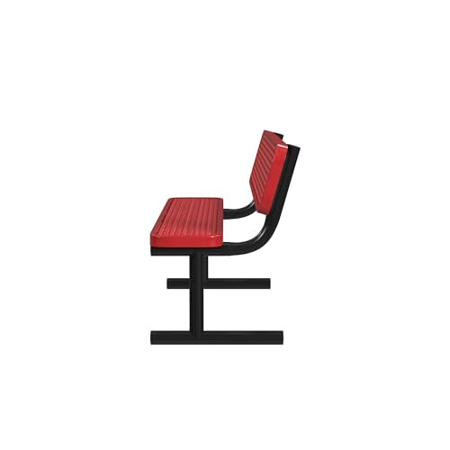 Leisure Craft 6 Foot Outdoor Bench with Back Red