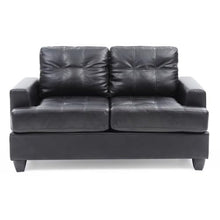 Glory Furniture Sandridge Faux Leather Loveseat in Black