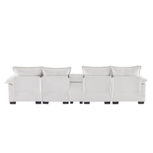 FANYE Multifunctional Modular Sectional Sofa with Storage, Cupholders, USB Ports White 123