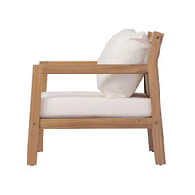 Christopher Knight Home Pablo Acacia Wood Lounge Chair Outdoor Set of 2 with Removable Cushion, Solid Wood Patio Accent Chair with Cushion, Patio Furniture Set Sofa Chair, Light Teak+Beige