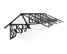 Palram - Canopia Lily 12' x 3' Victorian Door/Window Awning, Black/Clear