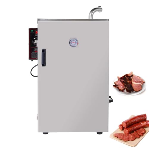 INTSUPERMAI Commercial Electric Smoker, 1000W Stainless Steel Food Smoker Machine with 5 Detachable Racks, 35-120℃ Temp & 0-12H Timer, for Sausage Bacon Seafood Tofu
