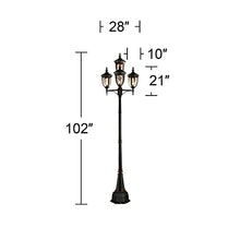 John Timberland Bellagio Vintage Outdoor Post Light Fixture 4-Light Veranda Bronze Brown