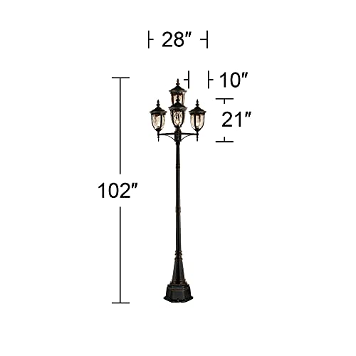 John Timberland Bellagio Vintage Outdoor Post Light Fixture 4-Light Veranda Bronze Brown