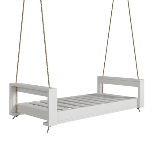 Amish Casual The Lancaster Amish Crafted Porch Daybed Swing, Made in The USA from Kiln Dried Pine (Twin, White Paint)