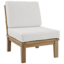 Modway Marina Premium Grade A Teak Wood 8-Piece Outdoor Patio Furniture Set in Natural White