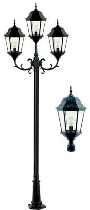 DABMAR LIGHTING INC GM2306-W Fixture,Post,2306,W,3 Light,Clear Glass