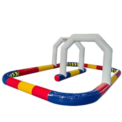 YBZCHLM Commercial PVC Inflatable Go Kart Race Track Rainbow 20x13x6.5 Ft