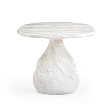 TOV Furniture Smooch White Marble Print Indoor/Outdoor 87" Oval Dining Table