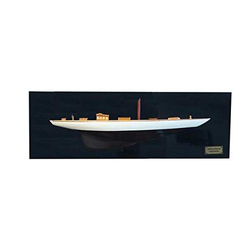 212 Main Shamrock Multicoloured Painted Half-Hull Model Boat Yacht Handmade
