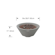 AMS 27" Round Cast Concrete Propane Fire Pit Table - Smooth Texture Surface
