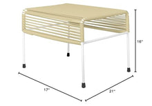 Innit Designs 08-02-27 Atom Ottoman, Ivory On White