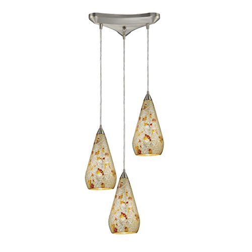Elk Home Curvalo 10'' Wide 3-Light Mini Pendant Satin Nickel