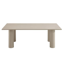 Modway Nautica 87 Inch Rectangle Metal Outdoor Patio Dining Table in Taupe