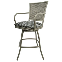Tobias Designs Set of 3 Erin - Outdoor Indoor 34" Swivel Bar Stool - Simi Soft Grey on Beige