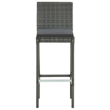 KDVXBCQJH 5 Piece Patio Bar Set PE Rattan Garden Dining Table Stools Gray