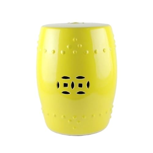 LINKIO Garden Stool Ceramic Drum Stool - Decorative Garden Stool for Home & Outdoor Use, High-Temperature Glaze Porcelain Pier, Stylish Shoeshine Bench Ottomans(A)