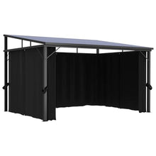 HKTMGDNG 13.3'x9.6' Gazebo with Curtains, Anthracite Patio Canopy
