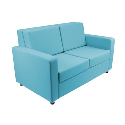 FDP Outdoor Modular Armless Sofa Featuring Sunbrella Fabric - Weather-Resistant, Fade-Resistant, Assembled Patio Furniture with Cover Included for Backyard, Poolside Seating - Canvas Aruba