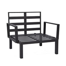 LeisureMod Hamilton 7-Piece Modular Outdoor Sectional Set with Fire Pit Table Green