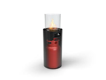 Planika BINO Outdoor Gas Fireplace - Fire Column with Glass Shield for Patio or Gardens (Outdoor Cover Incl) (Black)