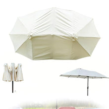 GFJYKDL Double-Sided Patio Umbrella Replacement Canopy - Waterproof Khaki Fabric for Cantilever Umbrella - Durable Parasol Cover for Outdoor Shade and Protect,Beige-270cm/9ft-12 Ribs