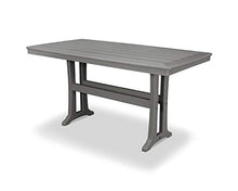 POLYWOOD® Nautical Trestle 38" x 73" Counter Table in Slate Grey