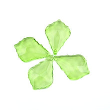 Green Chandelier Glass Crystals Maple Leaf 38mm/50mm/63mm/76mm Prisms Parts Hanging Drops Pendants Crystal Lamp Accessories,63mm 100pcs