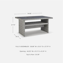 Signature Design by Ashley Naples Beach Contemporary Outdoor Rectangle Multi-Use Table, Light Gray