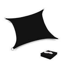 Tuosite Terylene Waterproof Sun Shade Sail UV Blocker Sunshade Patio Equilateral Square Knitted 220 GSM Block Fabric Pergola Carport Awning 20' x 20' in Color Black