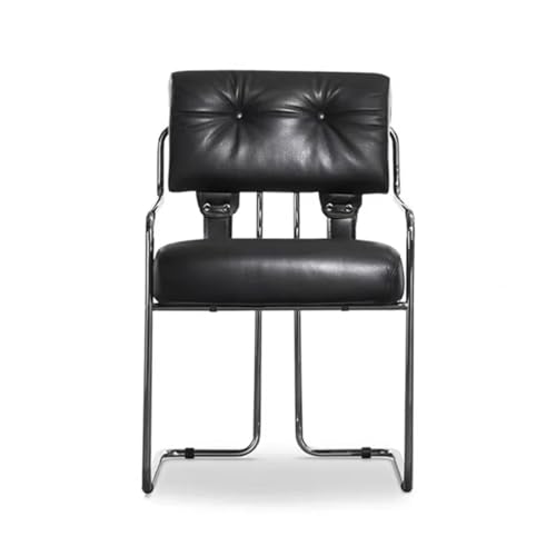 OUTIFUOSSR Modern Dining Chairs Leather Luxury Chair Living Room Office Conference Armchair Soft Stool Interior Home Furniture(Black)