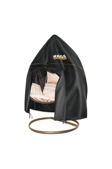 Garden Swing Cover, Rattan Hammock Chair Protector, water-resistant 420D Polyester Fabric, Fits Most Egg Chairs, Black, 74.8 x 45.3 inches - 230-200-Siyah