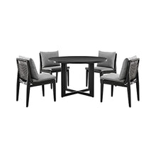 Armen Living Grand Modern 5-Piece Outdoor Patio Dining Set Black