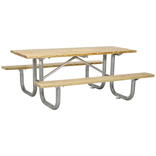Global Industrial Wood Picnic Table. 72"L x 56-1/2"W x 30"H, 28"W Table Top