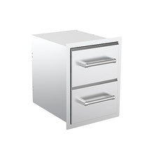 SPIRE Vertical Built-in Double Drawers, Stainless Steel, Universal Mount