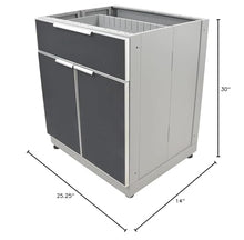 Blue Sky Outdoor Living, OKC3024GDR1DG, 2-Door, 1-Drawer Outdoor Kitchen Cabinet – Durable Weather-Resistant Storage for Patios, Backyards, and Grilling Stations – Slate Gray