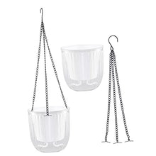 4 pcs Planters Hanging Garden Inch and Self Gray Fence for Chains Hooks Plants Resin Succulent Chain Plant Decorative Pots Round Containers Outdoor Indoor Basket (Whitex3pcs 16.5X15CMx3pcs)