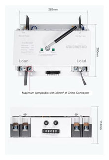 Automatic Transfer Switch ATS 2P 125A 230V MCB Type Dual Power Automatic Transfer Switch TOQ1M-2P/125(150A)