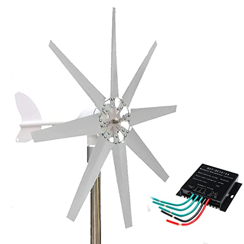 AISINILALAO 220v, 1000W-1500W 8 Blades with MPPT Charging Controller Horizontal Wind Power Portable No Noise Suitable for Patio Outdoor, 12V 24V 48V Wind Turbine Generator Kit(220V)