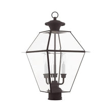 Livex Lighting 2384-07 Westover 3-Light Outdoor Post Lantern, Bronze