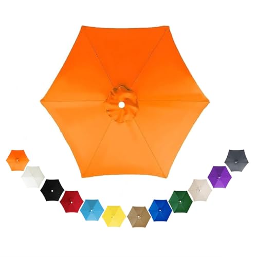 MXJCKSOQ Beige Replacement Parasol Canopy 2.0m/3.0m/3.5m - Waterproof Breathable 6-Rib Umbrella Fabric for Sunshade & Patio Umbrella - Canopy Material,Orange-3.5m/6-Ribs