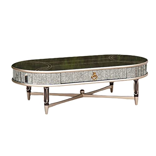 living room table Vintage and Luxury Coffee Table with Storage, Mirrored Rectangular Coffee Table, Living Room Decoration Coffee Table with Stable Wood Legs outdoor side table ( Size : 90x68x45cm )