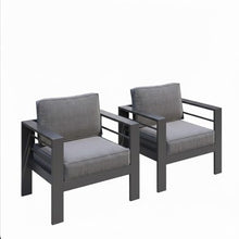 callmego Premium All-Weather Wicker Patio Loveseat with Thick Cushioned Seating and Rust-Resistant Aluminum Frame for Outdoor Living Spaces (Gray+Gray + Olefin-2)