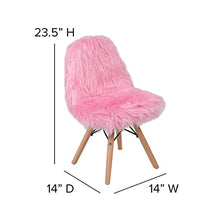 Flash Furniture Zula Kids Shaggy Dog Accent Chair Set, Light Pink