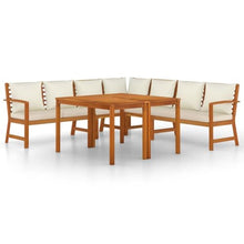 KDVXBCQJH 7 Piece Outdoor Patio Dining Set Solid Acacia Wood Table Bench