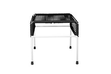 Innit Designs Adam Ottoman, Black Weave on White Frame