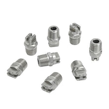 Stainless Steel Flat Fan Nozzle 100Pcs 1/4'' 1/8'' Stainless Steel 303, 316 Material Low Flow HVV for Parts Washing, Spray Coating, Pressure Cleaning(1 of 4 650017,303 Material)
