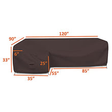 Covers & all Patio Sectional Sofa Cover 18 Oz - 100% Waterproof & Weather Resistant PVC Coated 108" x 140" x 30" x 30" L Shape Sofa Cover for Indoor/Outdoor (Left Side, Coffee)